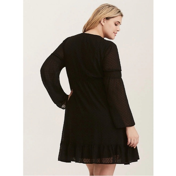 Torrid - Black Textured Skater Dress - Picture 6 of 7